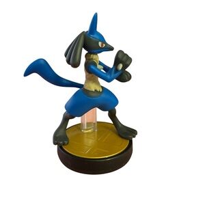 Blue and Black Lucario amiibo figure from the Super Smash Bros.
